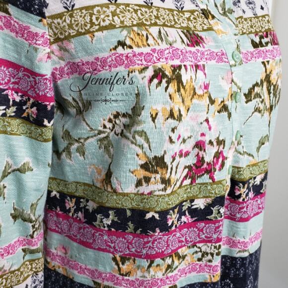 3/$25 Style & Co Women's Boho Multicolored V Neck Tunic Shirt Size M - Picture 6 of 10